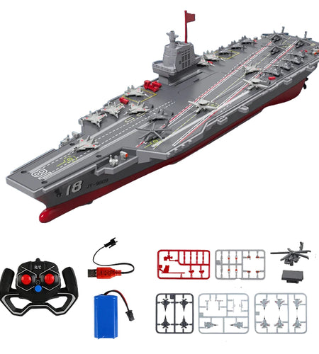 JJRC S19 RC Aircraft 2.4G Remote Control Battleship Boat RC Boat Auto Water Sensor Carrier Boat Toys Gift for Kids Boys