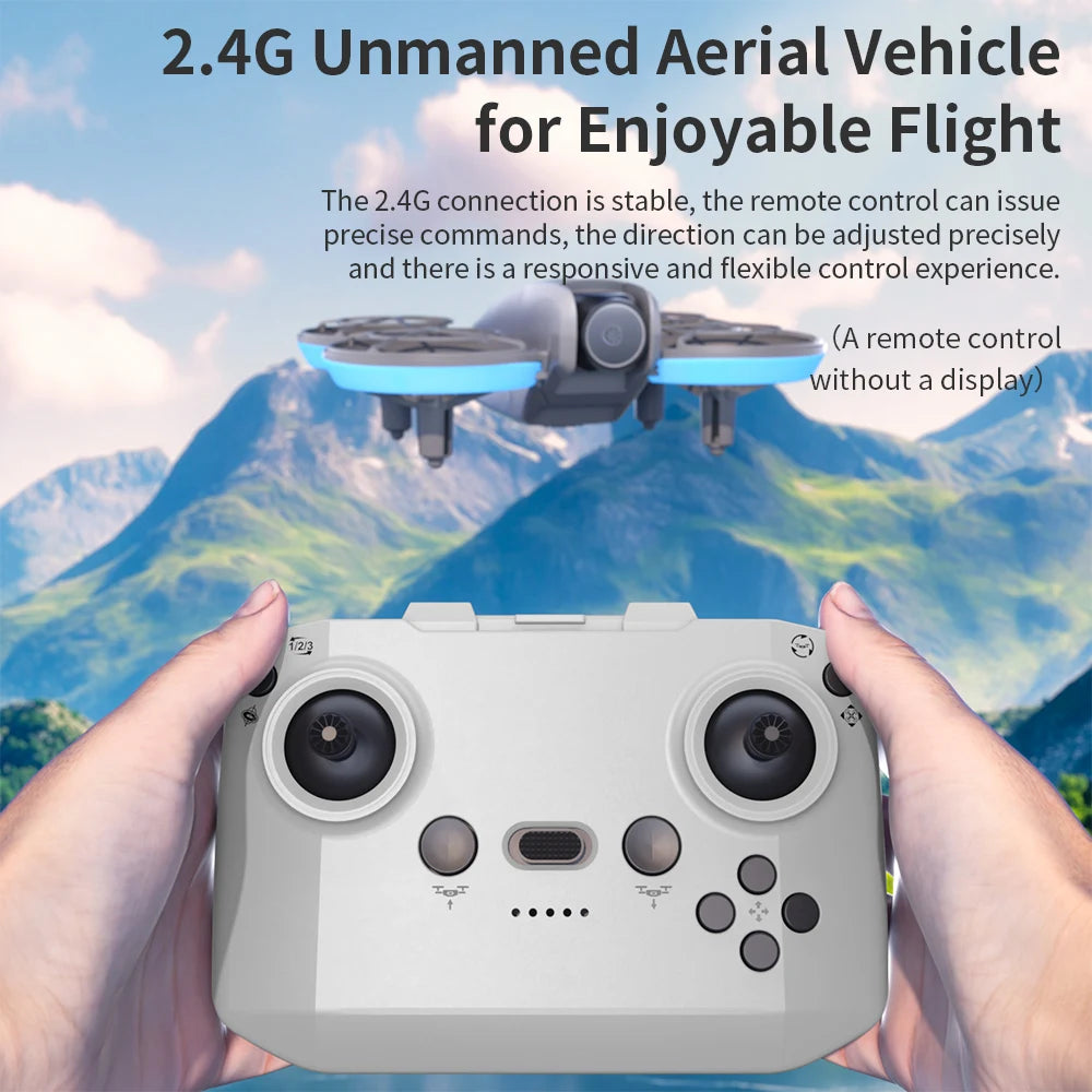 E69 Mini RC Drone 8K HD Camera With LED 5G FPV WiFi Remote Control Aircraft Obstacle Avoidance Quadcopter For Adult Boy Toy Gift