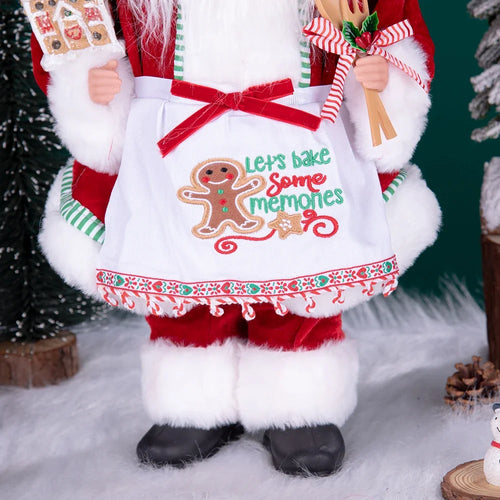 Load image into Gallery viewer, Large Size Christmas Tree Decoration Cooking Chef Santa Claus Statue Doll with Gingerbread House Christmas Tree Topper
