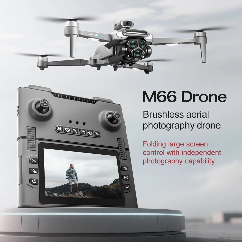 2025 New M66 Drone HD Folding Remote Control With Camera And Screen 5G FPV Camera Quadcopter Brushless Motor RC Quadcopter