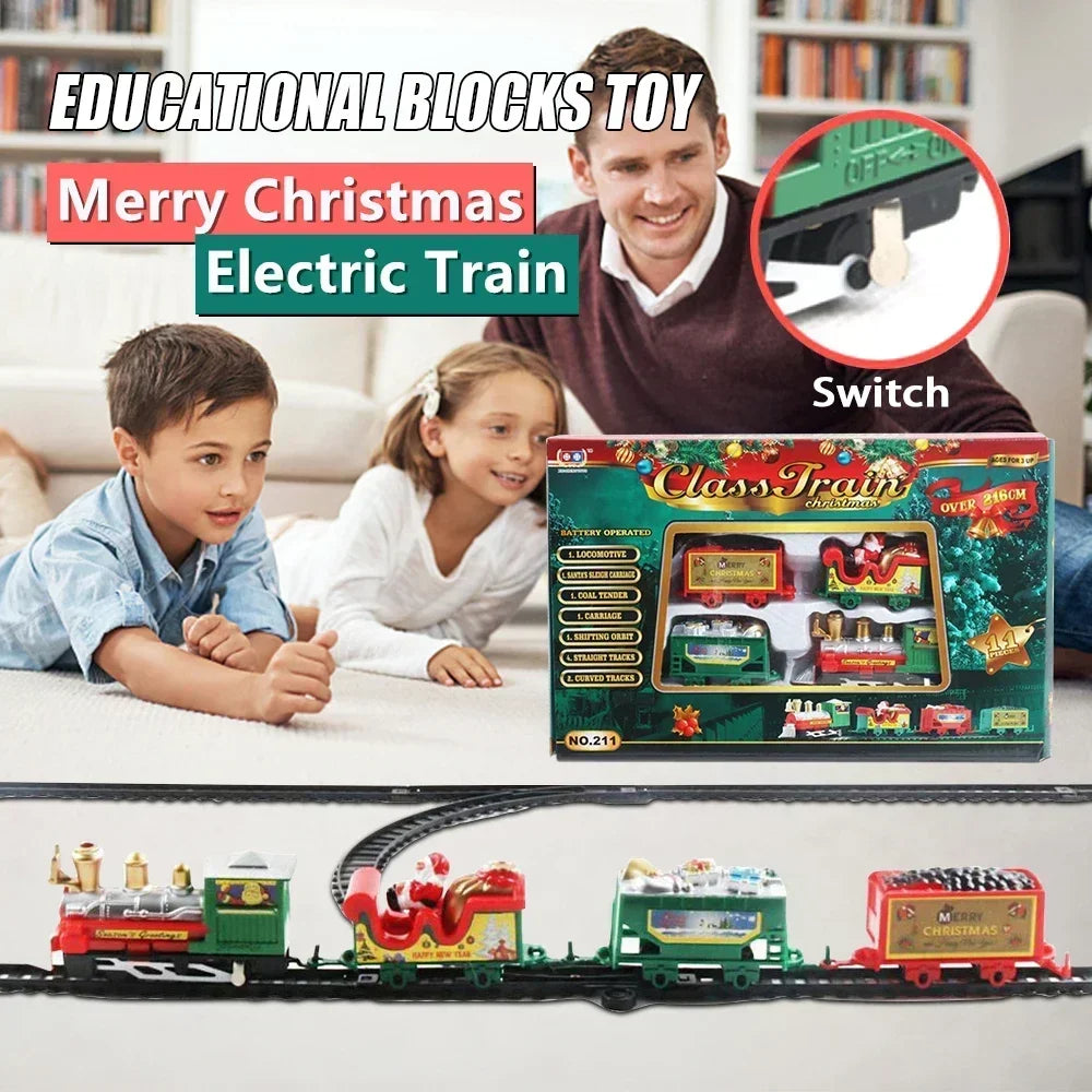 Christmas Train Set Assemble Railway Tracks Toys Decor Christmas Tree Train Gift Toy For Kids Birthday Party Gift Christmas Gift
