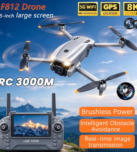 New LF812 Drone 4K/8K Professional HD 360° Dual Cameras 5G GPS WIFI Brushless Motors Obstacle Avoidance Foldable Quadcopter Toys