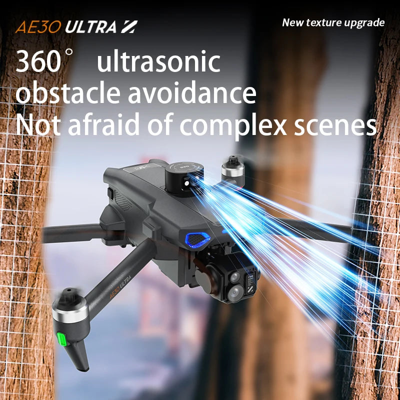 AE30 Ultra GPS Drone 4K Profesional HD Camera 3-Axis Gimbal Brushles Airdrop RC Quadcopter 5.5inch Screen Control Fishing Drones