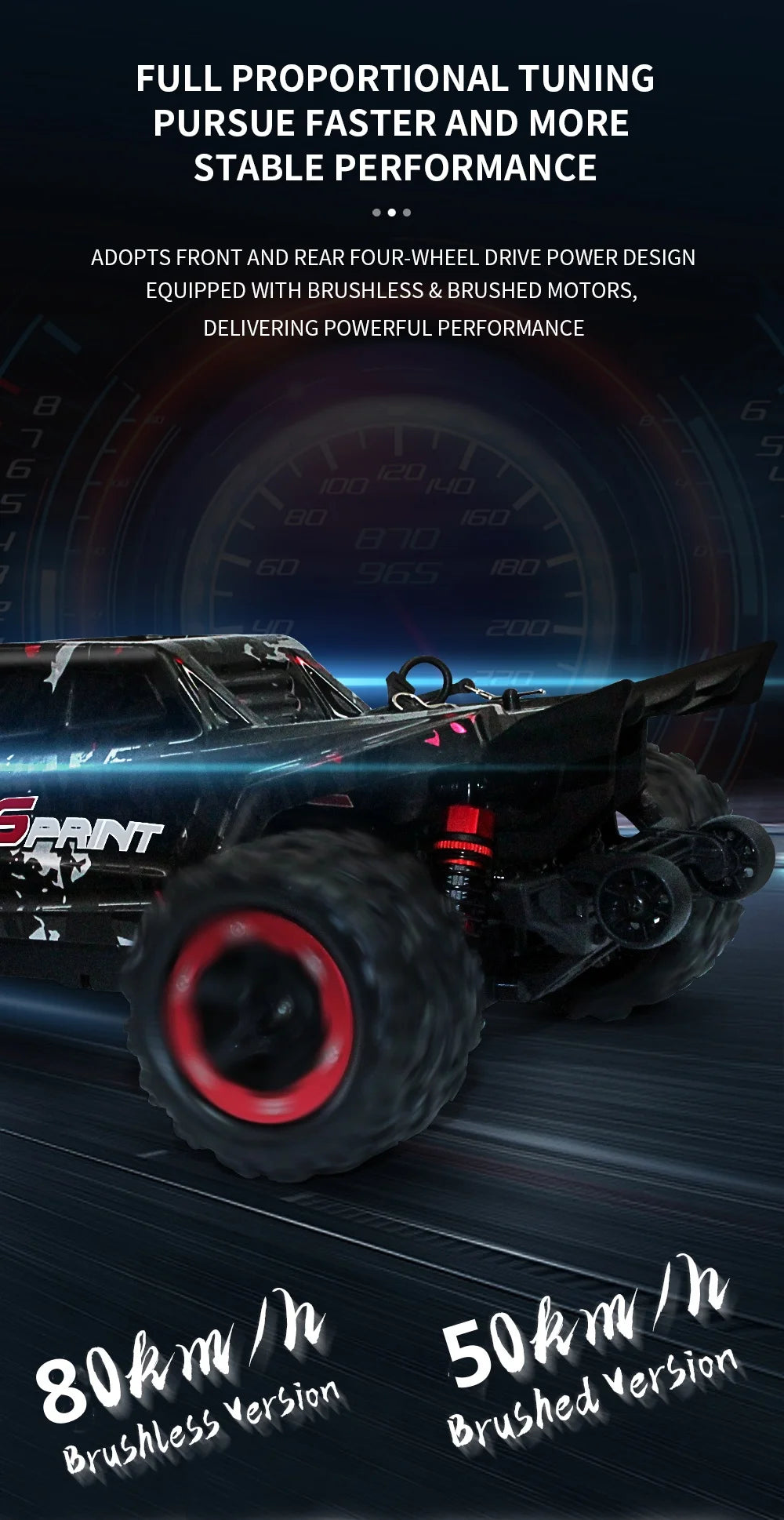 80KM/H 1:18 Full Scale High Speed RC Truck Car 4WD Off Road Independent Suspension Brushless Drift Racing Remote Control Car Toy