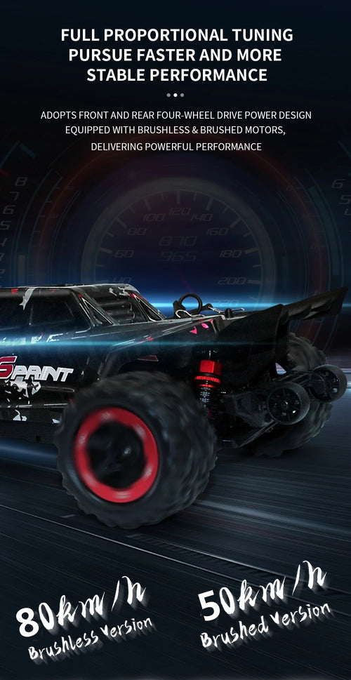 Load image into Gallery viewer, 80KM/H 1:18 Full Scale High Speed RC Truck Car 4WD Off Road Independent Suspension Brushless Drift Racing Remote Control Car Toy
