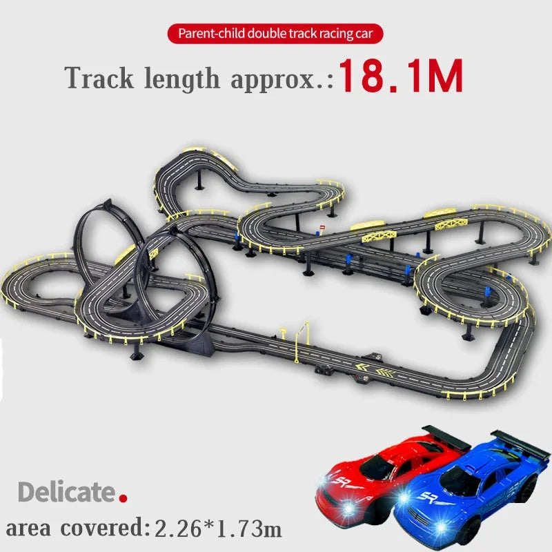 Slot car track Electric rail car 1:43 double remote control racing track toy automatic racing electric track children Christmas gift