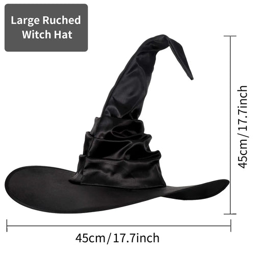 Load image into Gallery viewer, Halloween Folds Witch Wizard Black Hat Party Cosplay Costume Headgear Devil Cap Props Decoration Supplies for Adult Women Men
