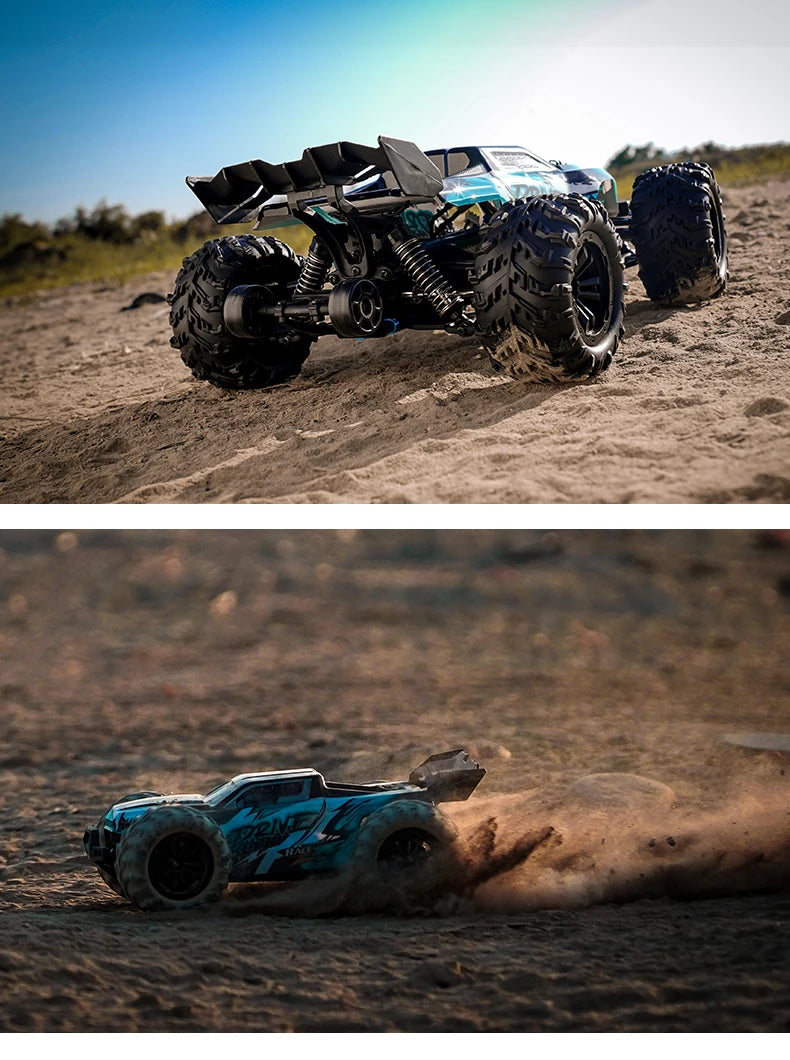 Rc Car Off Road 4x4 High Speed 75KM/H Remote Control Car With LED Headlight Brushless 4WD 1/16 Monster Truck Toys For Boys Gift