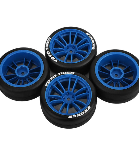 4pcs 1/10 65mm Hard Drift Tire Tyre Wheel for Tamiya TT01 TT02 XV01 PTG-2 Kyosho HPI HSP RC Drift Car On Road Touring Racing Car