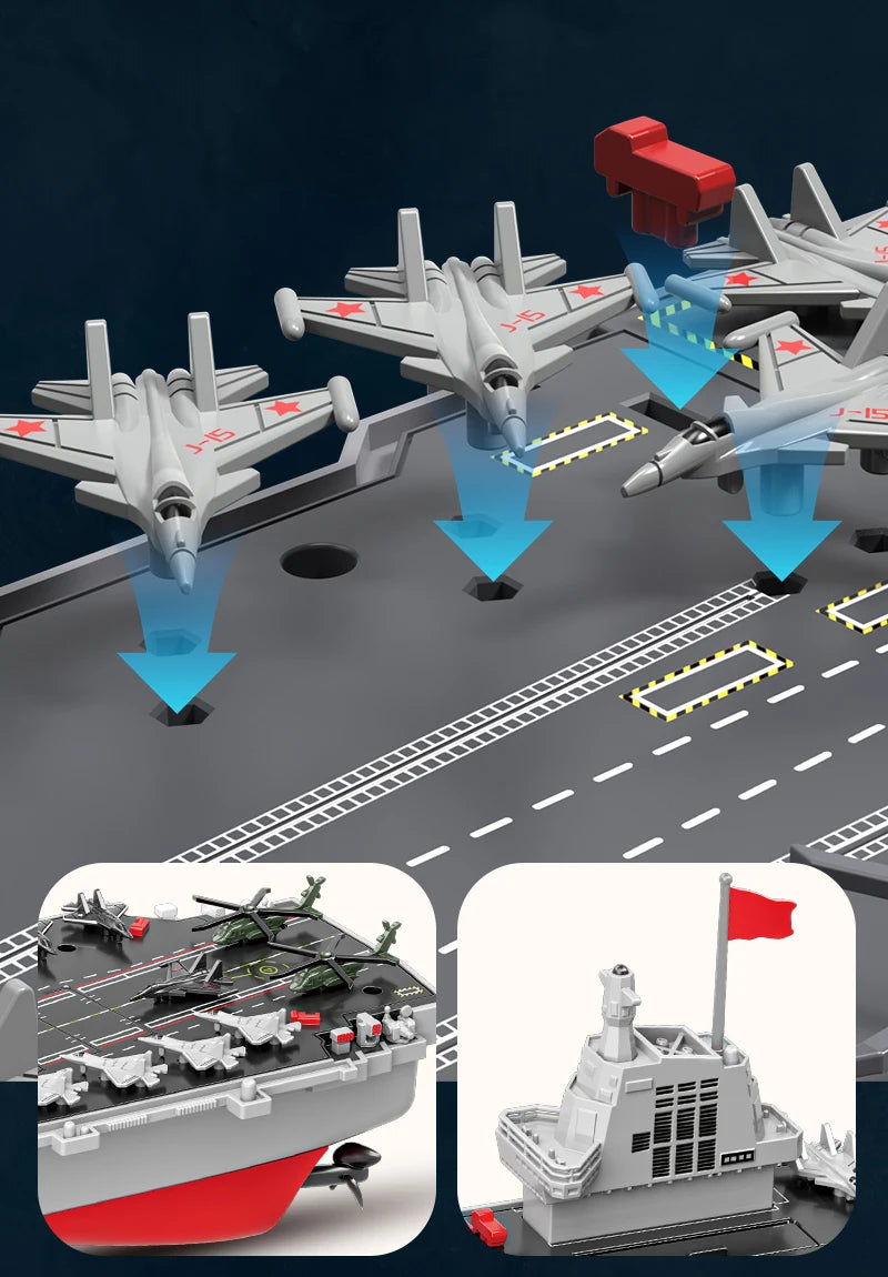 JJRC S19 RC Aircraft 2.4G Remote Control Battleship Boat RC Boat Auto Water Sensor Carrier Boat Toys Gift for Kids Boys