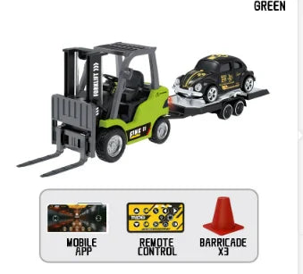 Load image into Gallery viewer, 1/64mini RC Cars Mobile Bluetooth remote control dual model Three speed adjustable alloy engineering vehicle toy kid RC car gift
