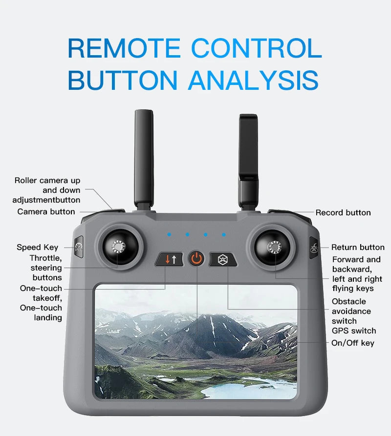 GPS Brushless 3 Axis Gimbal 5.5InTouch Screen FPV RC Drone 8K 5KM Image Transmittion Smart Follow Me Remote Control Quadcopter