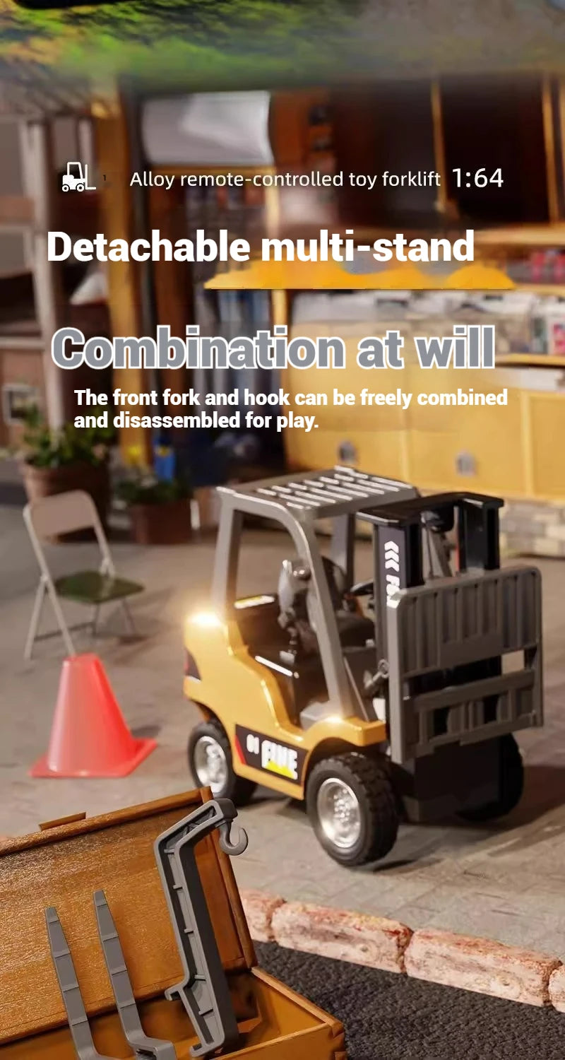 1/64mini RC Cars Mobile Bluetooth remote control dual model Three speed adjustable alloy engineering vehicle toy kid RC car gift