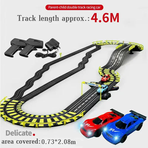 Load image into Gallery viewer, Slot car track Electric rail car 1:43 double remote control racing track toy automatic racing electric track children Christmas gift
