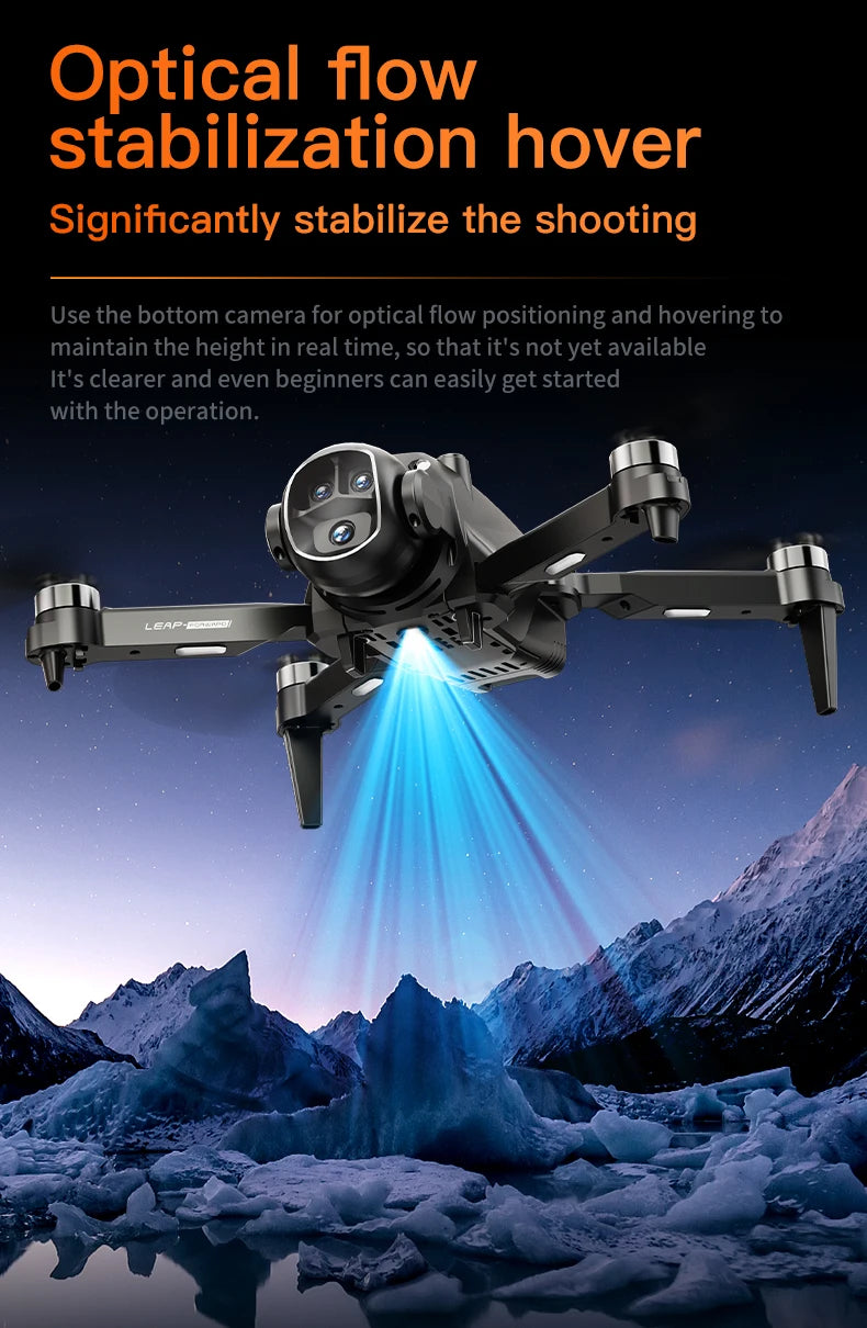 2025 New H21 VR Drone 4K HD Professional 90° ESC Camera Brushless motor Optical flow hovers Quadcopter Drones Gifts Toys