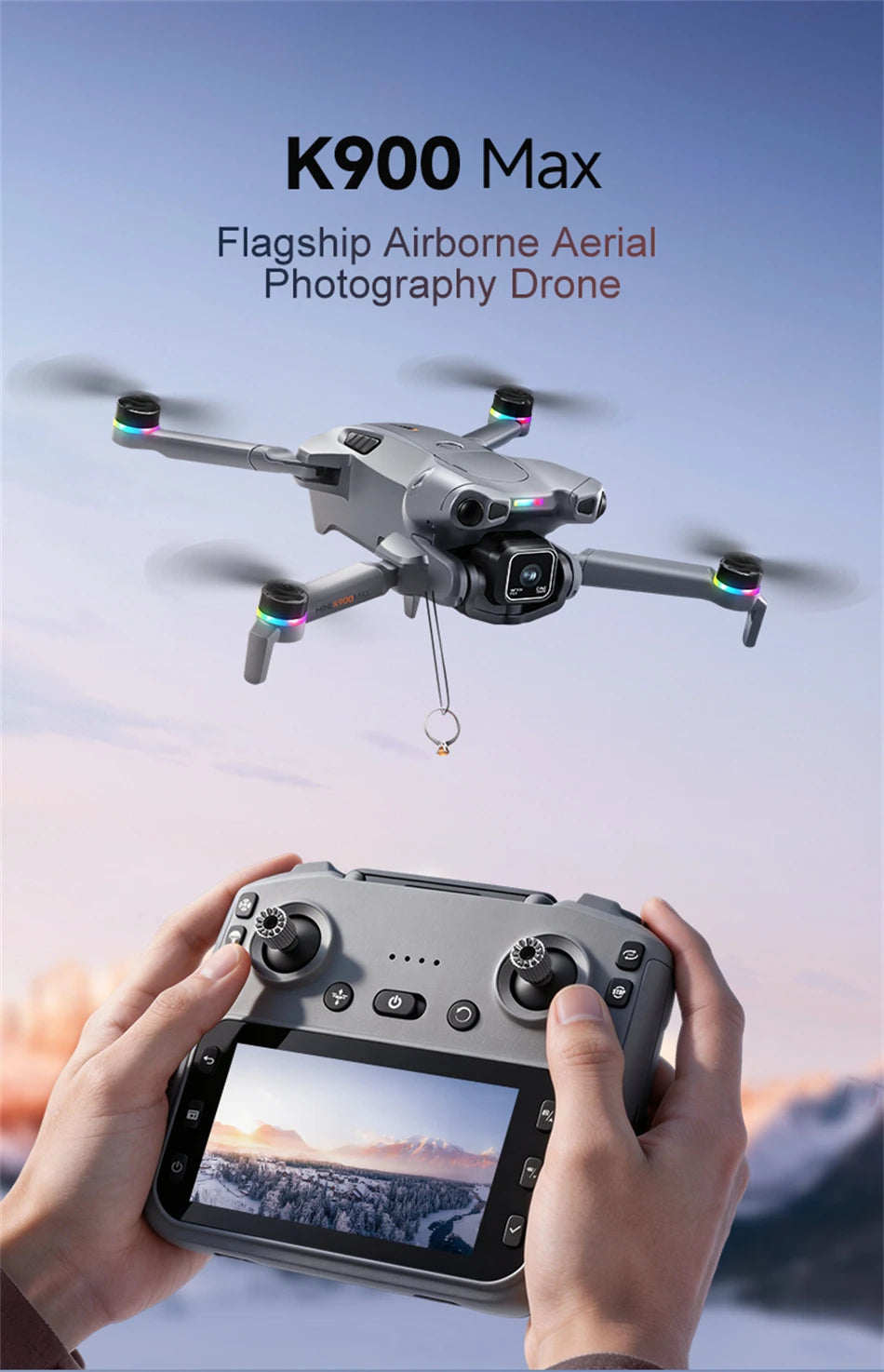 2026 K900 MAX GPS 8K Drone Fishing Air Drop Automatic Turnaround 5G Screen Obstacle Avoidance Drone Professional Camera