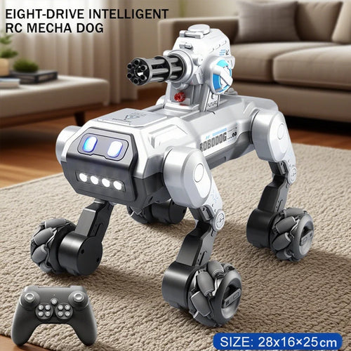 Load image into Gallery viewer, 2025 New 2.4G Remote Control Robot Dog with Singing Dancing Follow Mode 360° Rotating launching Cannon Puppy Toys Gifts For Kid
