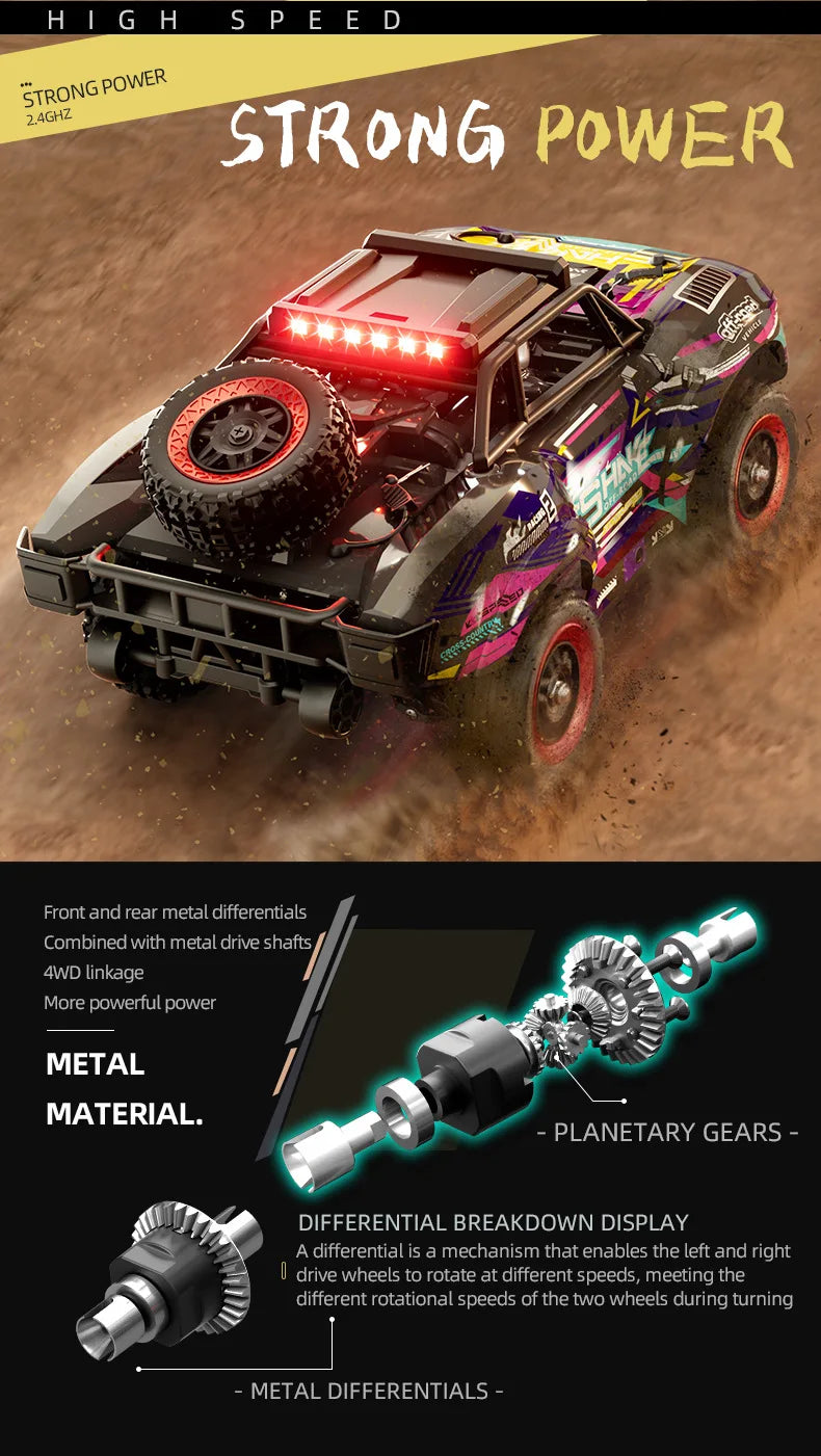 Jjrc C8820 Carbon Brush Full Scale Remote Control Car 4wd Short Truck Off-Road Professional Racing High-Speed Car Adult Rc Toys