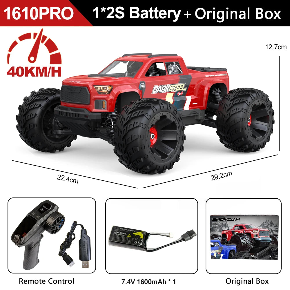 1/16 4WD RC Car Brushless High-speed Truck 2.4G Remote Control Climbing Vehicle 4x4 Off-road Big-wheels Crawler Toys for Adults
