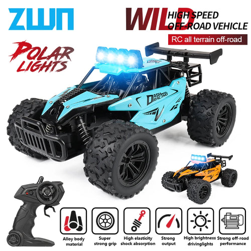 Load image into Gallery viewer, ZWN 1:16 20KM/H RC Car With LED Light 2.4G High Speed Off-Road Climbing 2WD Remote Control Car Toy Gifts for Boys Girls Kids
