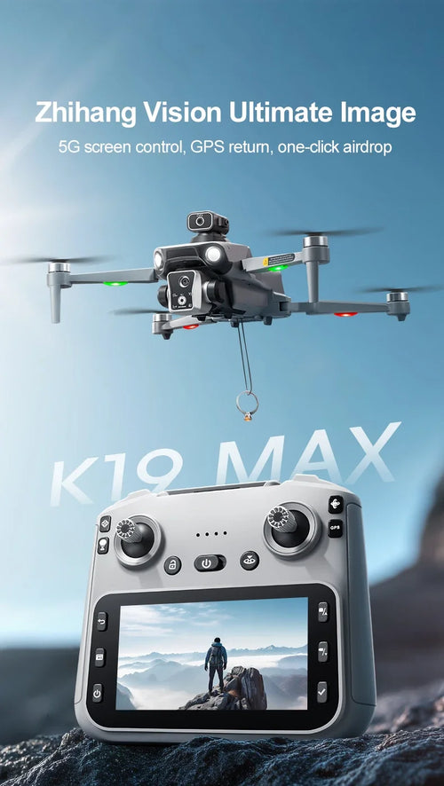 Load image into Gallery viewer, K19 MAX GPS Drone Cam Fishing Air Drop Automatic Turnaround 5G Screen Obstacle Avoidance Drone Professional Camera FPV Dron
