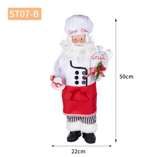 Load image into Gallery viewer, Large Size Christmas Tree Decoration Cooking Chef Santa Claus Statue Doll with Gingerbread House Christmas Tree Topper

