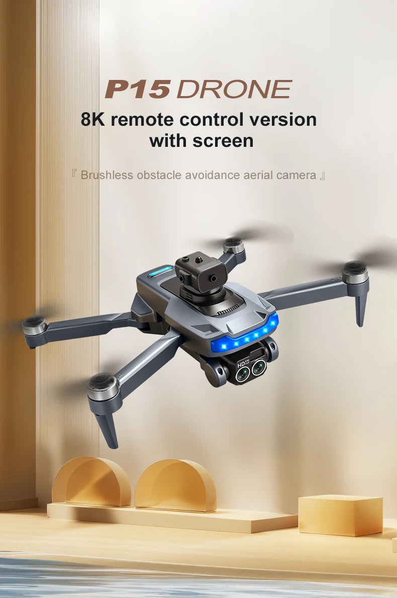 P15 Screen Control Drone 8K Professional Camera HD Aerial Photography Dual-Camera Omnidirectional Obstacle Avoidance Drone