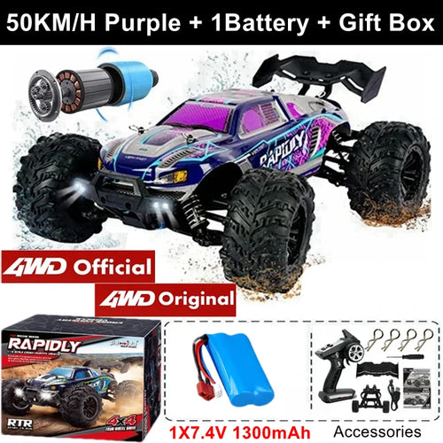 Load image into Gallery viewer, 1:16 80km/h Brushless RC Drift Car With LED Lights 4WD Electric High Speed Racing Remote Control Monster Truck for Kids Adults
