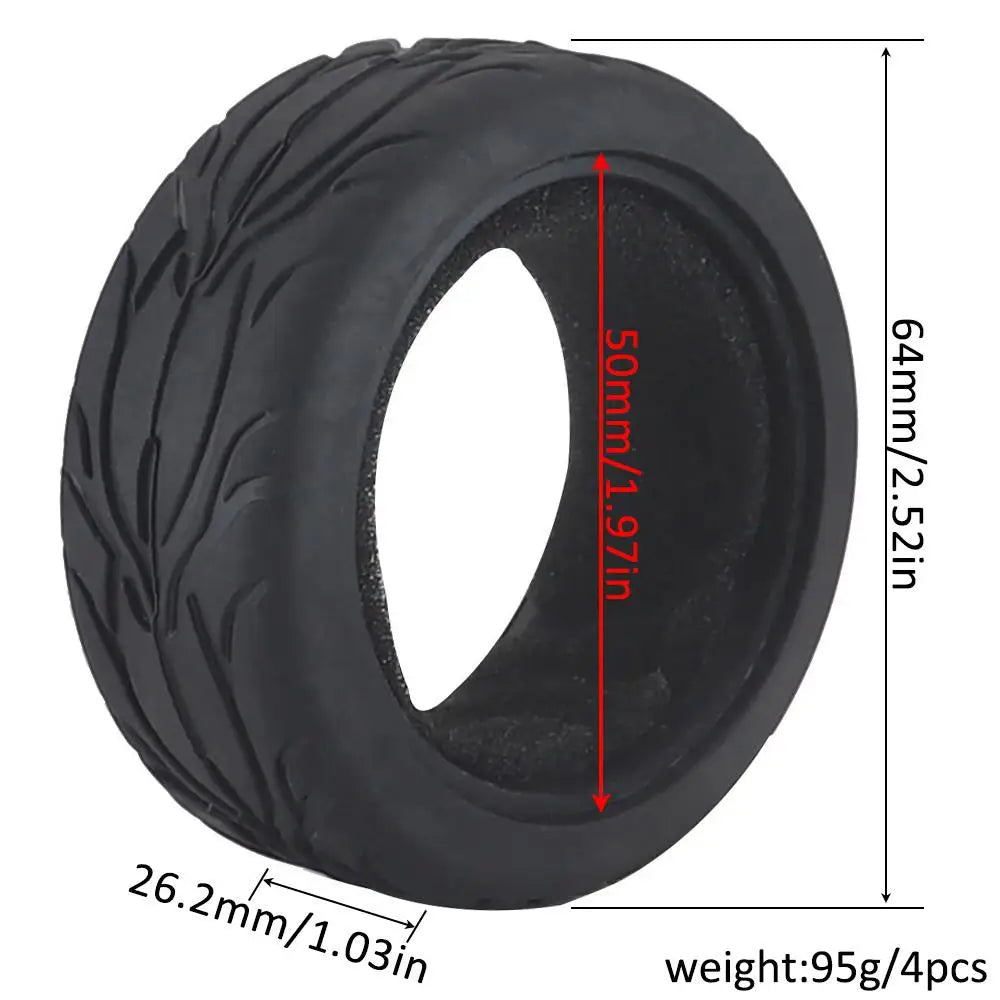 1:10 On-road Car Tires 63-68mm High Grip Rubber Tyre Hot Melt Tire Hsp 94123 Hpi Himoto Fw06 Tt01 Abrasion Resistant Racing Car