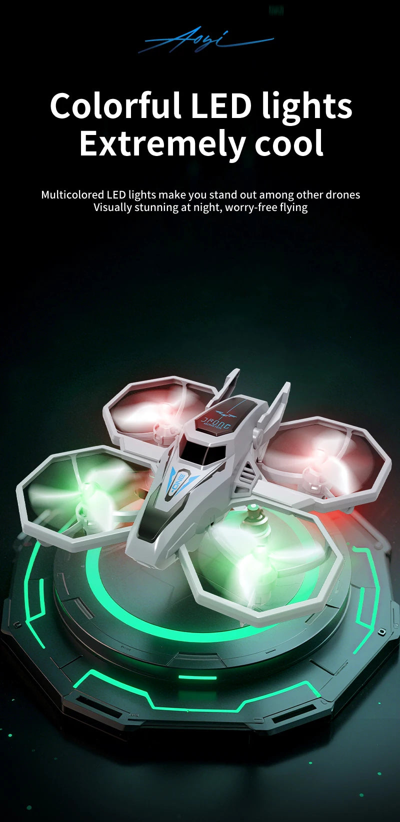 JHD For JJRC H118 Pro Drone with Multi-speed Adjustment Gorgeous LED Lights Multi-colored Lights Surrounding Flight Intelligent