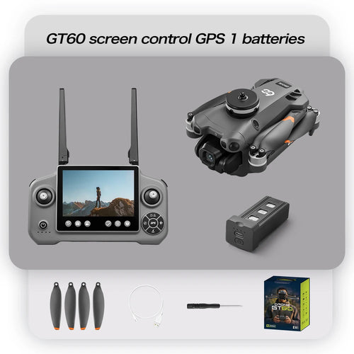 Load image into Gallery viewer, GT60 4K GPS Drone Professional with  4.5Inch Screen WiFi FPV Aerial Photography 360° Obstacle Avoidance Quadcopter Airdrop Toys
