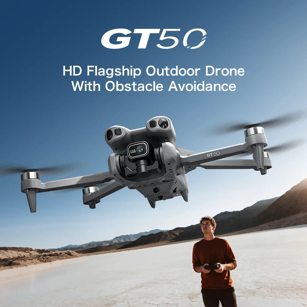 GT50 Drone 4.3-Inch Screen Remote Control 8K EIS 183g Lightweight Beginner Foldable GPS Quadcopter for Adults Travel