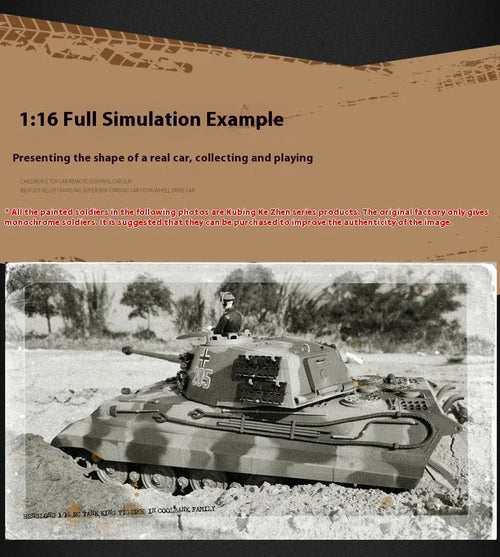Load image into Gallery viewer, Henglong German Tiger King Remote-Controlled Tank 1/16 Metal Toy Car Professional Electric Tracked Off-Road Military Tank Model
