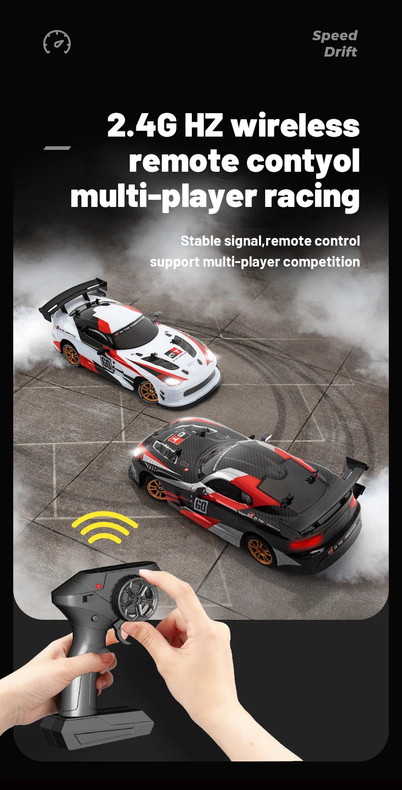 High Speed Driftable Remote Control Racing Car Kids Toys Electric RC Car Competitive Retrofittable Tire 4WD Model