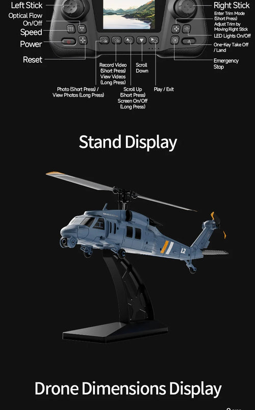 Load image into Gallery viewer, Helicopter 4DRC L2 RC 8K Aerial Camera Built in Screen Remote Control 6Axis Gyro
