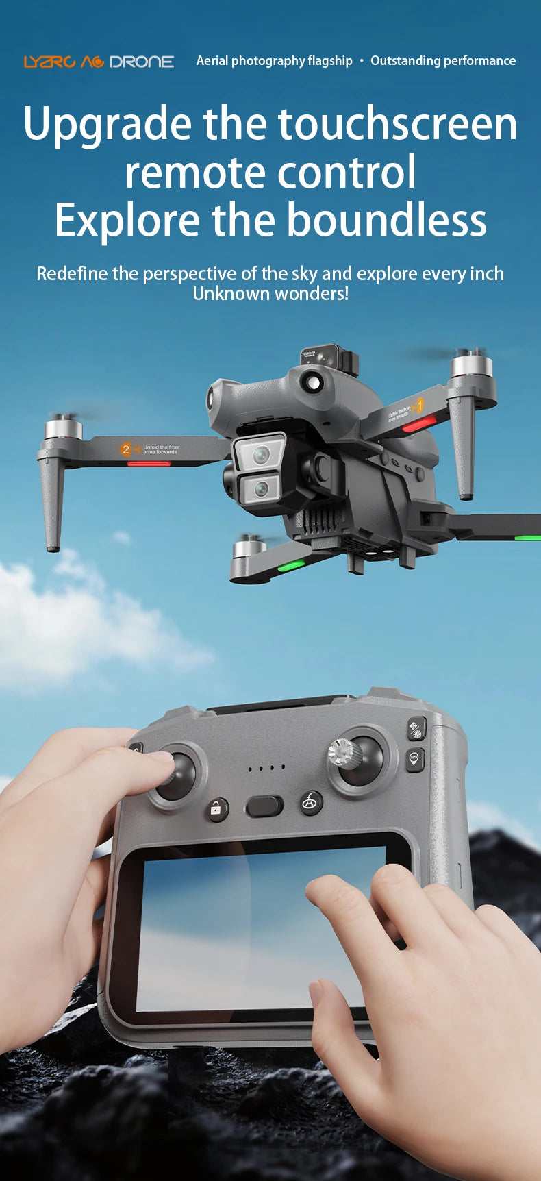 L300 Ultra Professional Drone 4K HD Wide Angle Camera 5G GPS WiFi FPV  RC Drone 360° Quadcopter Toys for Obstacle Avoidance