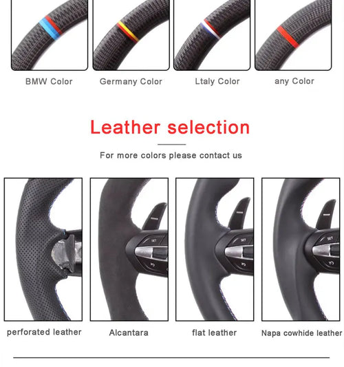 Load image into Gallery viewer, Carbon Bos Racing Wheel for Ford Steering Wheel Forged Carbon Fiber for Ford Xr6 Mk2 Ford Falcon Perforated Leather Car Handle
