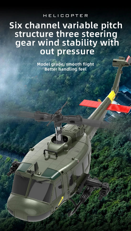 Load image into Gallery viewer, C032 UH-1 brushless RTF RC Helicopter 6-axis Gyroscope One Click 3D Flip Optical flow positioning UH1 helicopter model Hobby Toy

