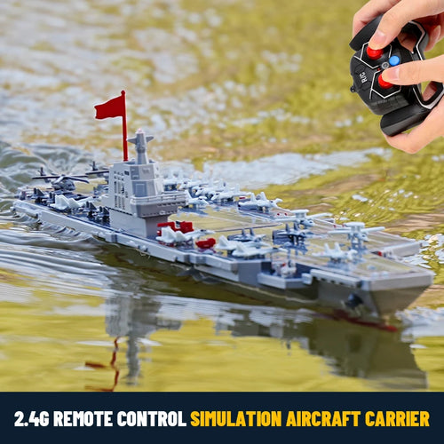 Load image into Gallery viewer, JJRC S19 RC Aircraft 2.4G Remote Control Battleship Boat RC Boat Auto Water Sensor Carrier Boat Toys Gift for Kids Boys
