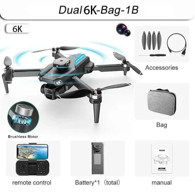 SG109 Pro Mini  Drone 8K Profesional with HD Camera 5G WiFi GPS Folding 4-Axis anti Shake Gimbal Brushless Motoror Quadcopter Ne