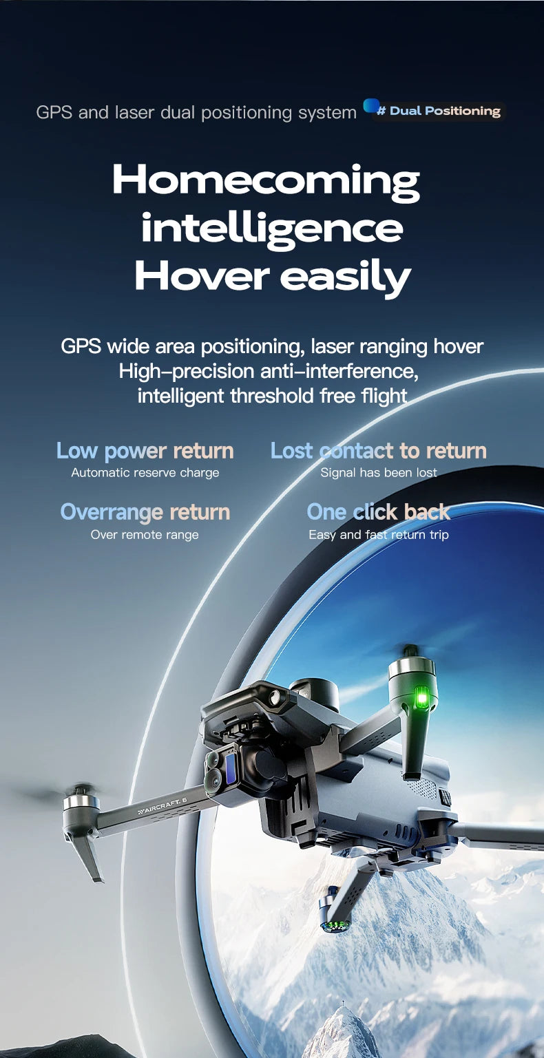 2025 Wing 6 Professional 8K High-Definition Aerial Photography GPS Drone 3-Axis Mechanical Brushless Stabilization Gimbal 20km