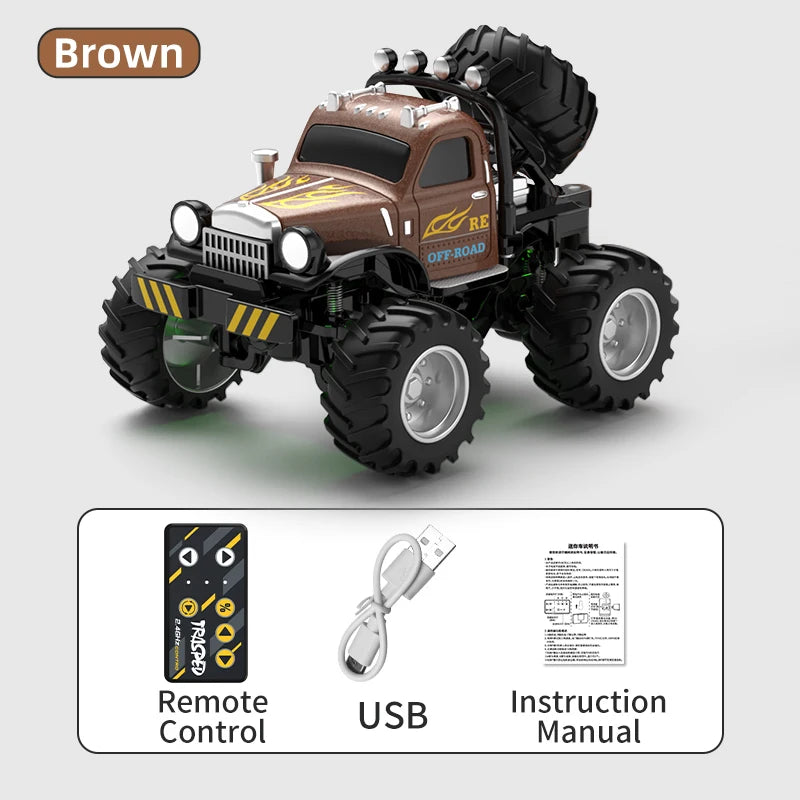 RC, New 1:64 Rc Car Mini 2.4Ghz City Road Handle High Speed Alloy All Terrain Remote Control Car Dual Control Children's Toys Gifts