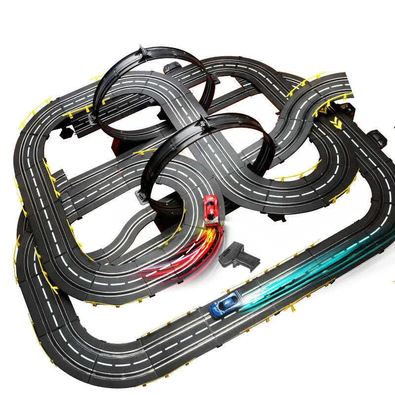 Slot car track Electric rail car 1:43 double remote control racing track toy automatic racing electric track children Christmas gift