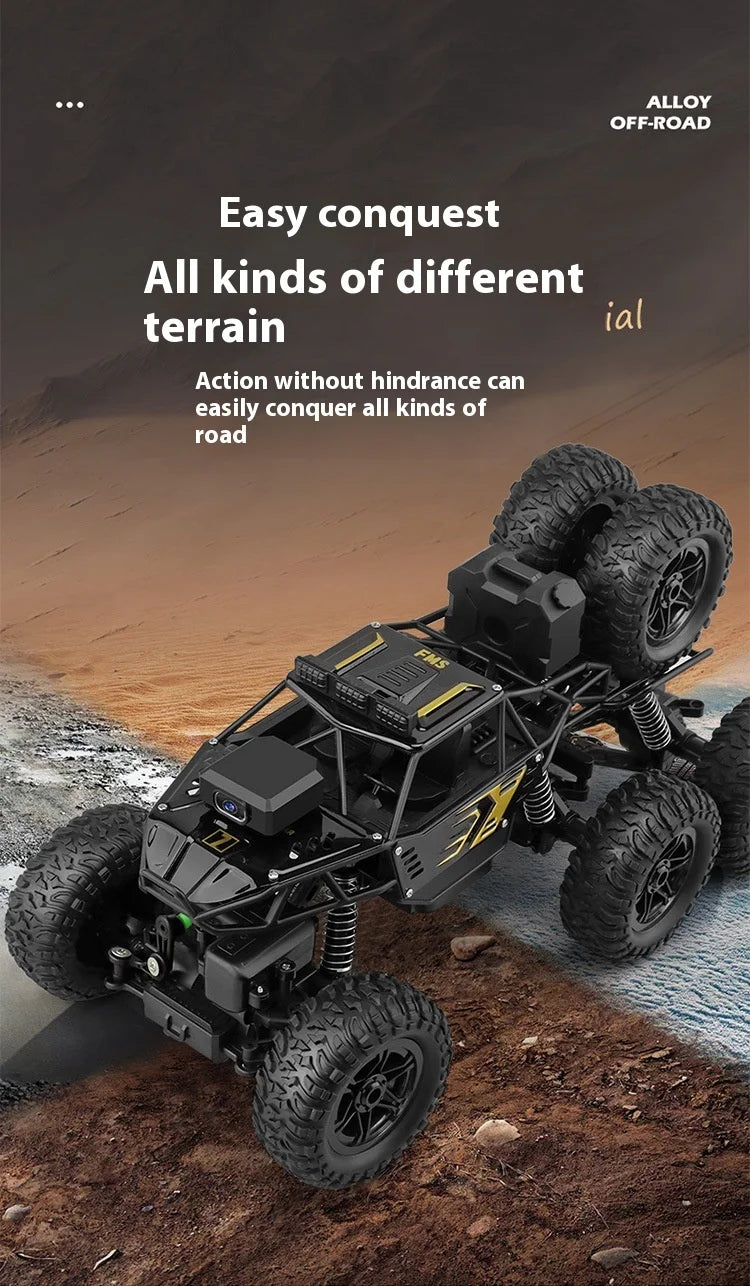 Trendy And Cool Oversized Remote Four-Wheel Drive Climbing Big Foot Car, Six Wheel Drive Racing Car, Boys' Charging Toy Car