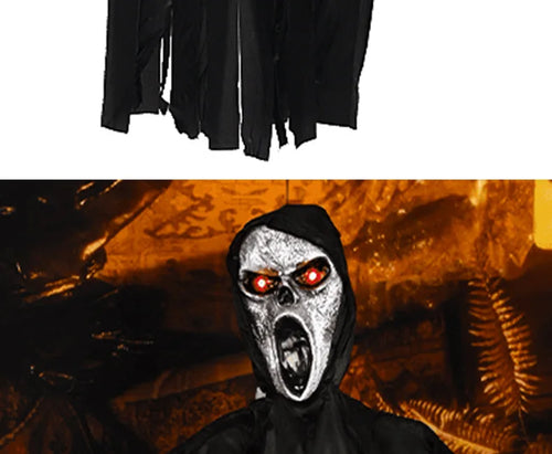 Load image into Gallery viewer, Halloween Decoration Screaming Scarecrow Ghost Voice-controlled Glowing and Sound-emitting Pendant Setting Up Props
