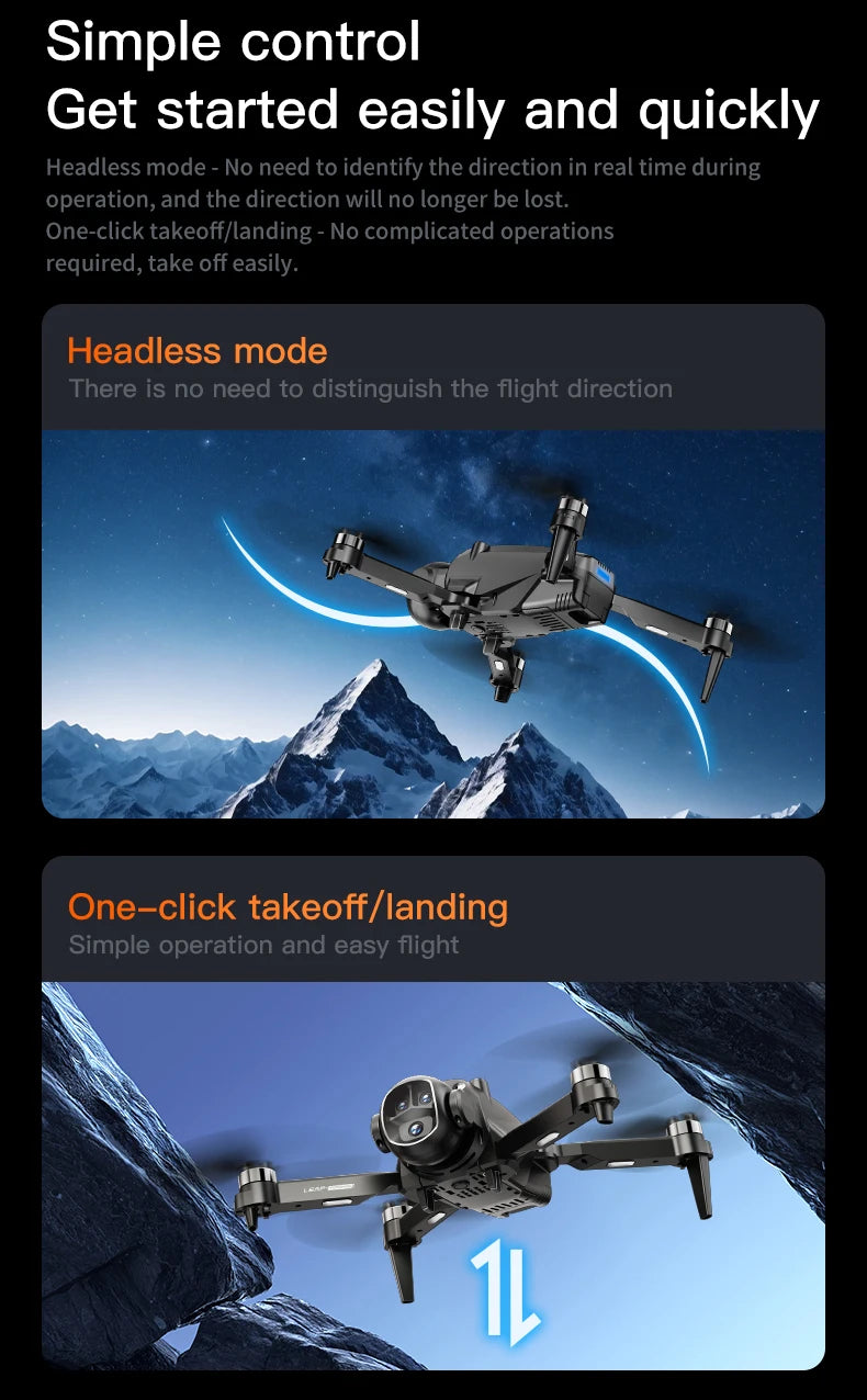 2025 New H21 VR Drone 4K HD Professional 90° ESC Camera Brushless motor Optical flow hovers Quadcopter Drones Gifts Toys