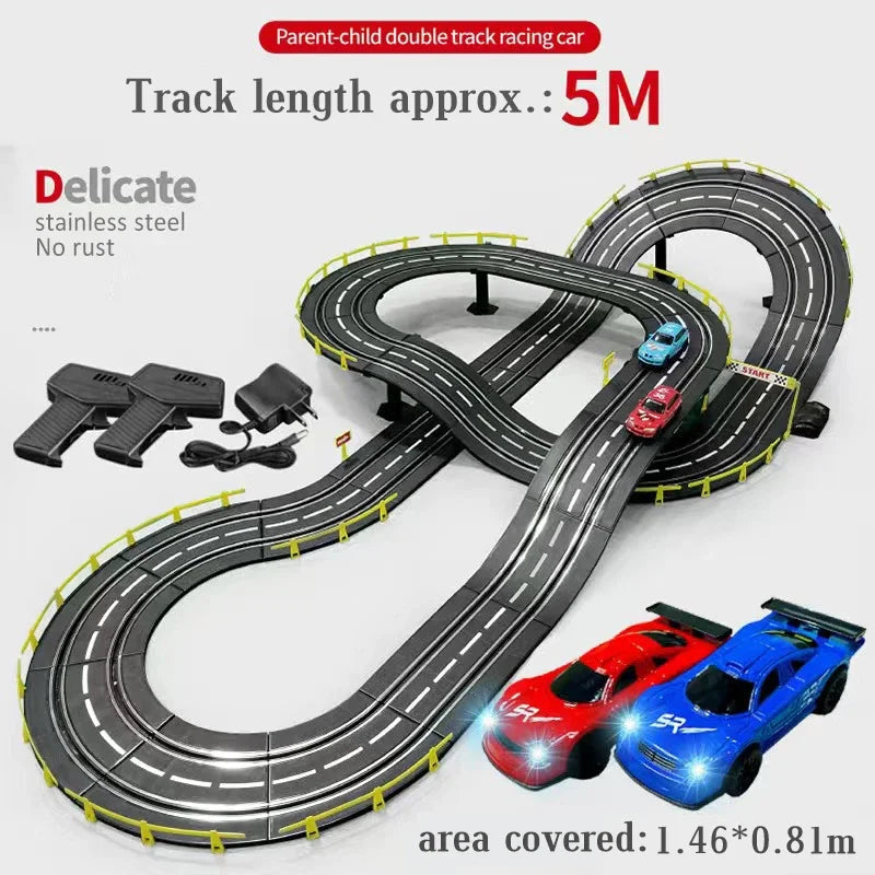 Slot car track Electric rail car 1:43 double remote control racing track toy automatic racing electric track children Christmas gift