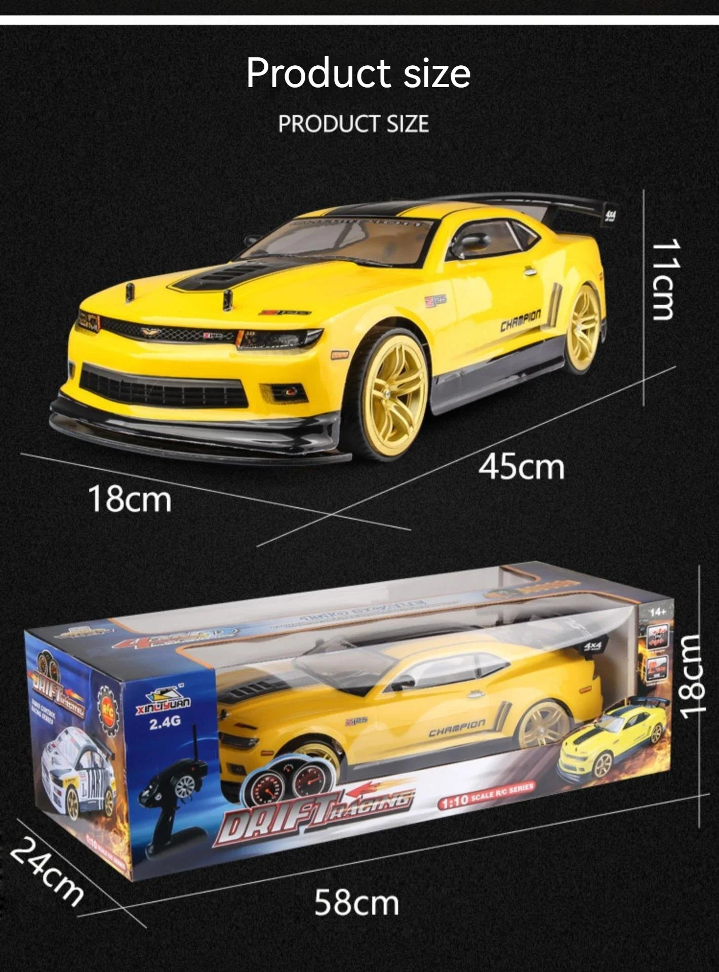 1:10 4wd 70km/h Rc Drift Car Drifting Wheels Anti-collision Off-road Racing Rc Cars Off Road 4×4 Toys Rc Drift Car Large Speed