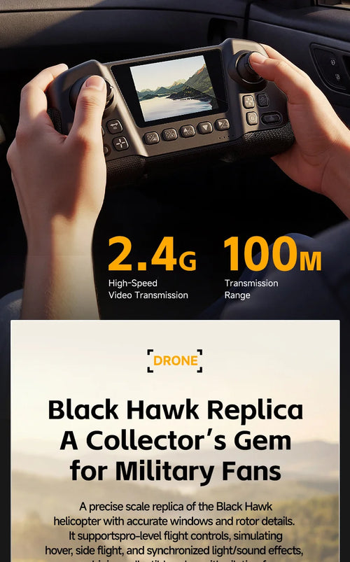 Load image into Gallery viewer, 4drc L2 Rc Helicopter 8k Aerial Camera Builtin Screen Remote Control 6axis Gyro Single Blade Black Hawk Apache Military For Boys
