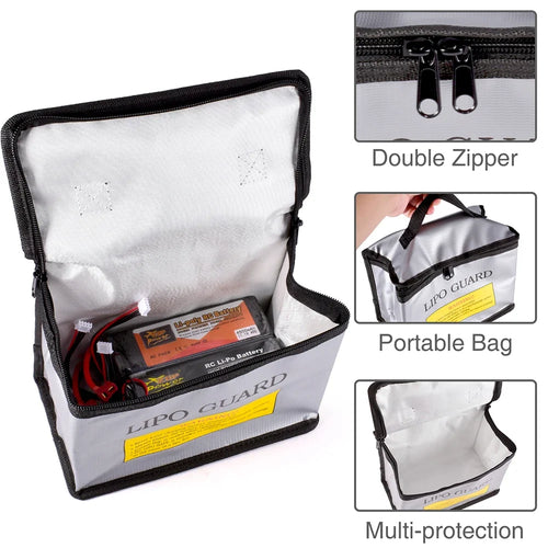 Load image into Gallery viewer, Battery Safe Bag Fireproof for RC Car Drone Batteries Travel Storage Charging Large Explosion-Proof Bags Portable
